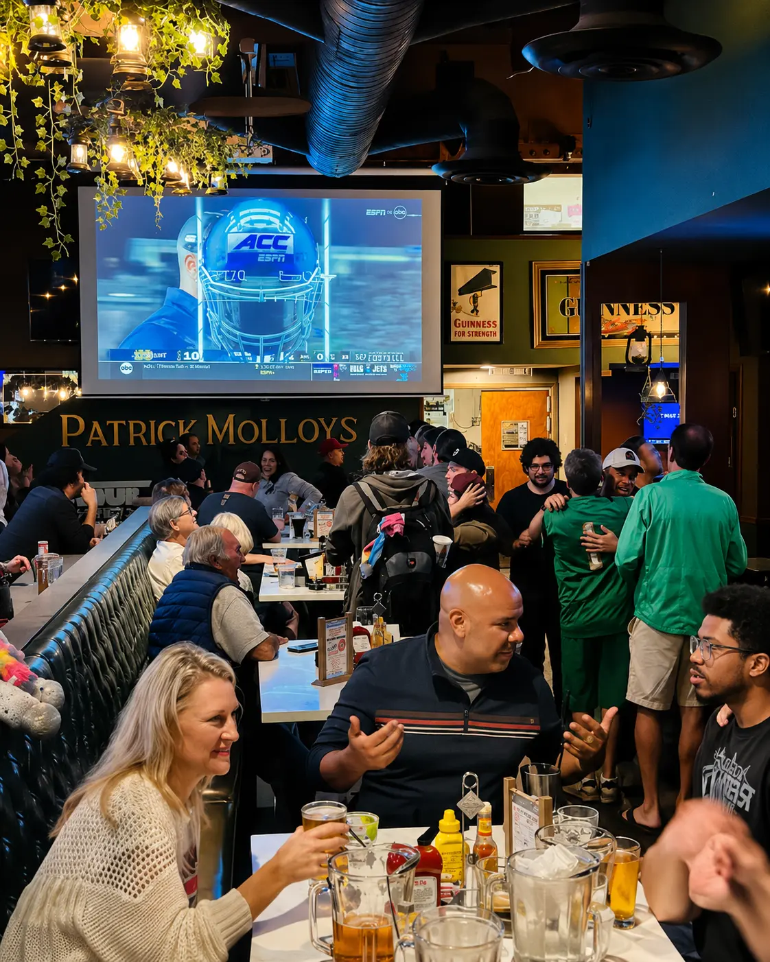 Fans watching a game on the big screens at Patrick Molloy's in Hermosa Beach.